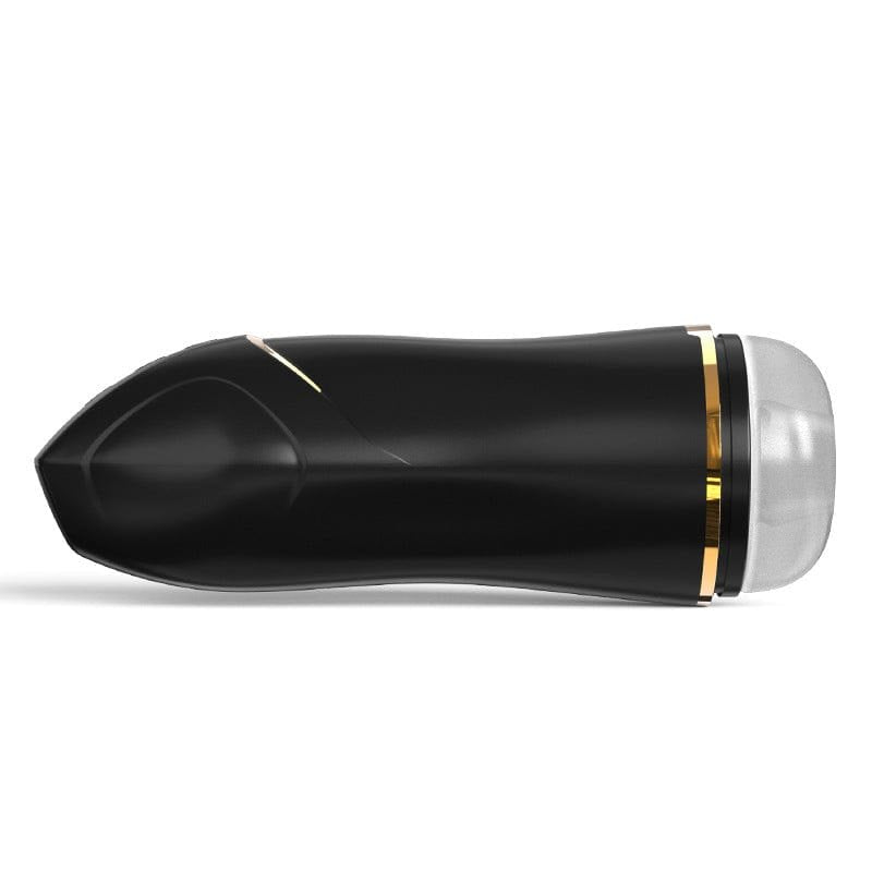 Black gold-trim vibrating male masturbator, photo 9