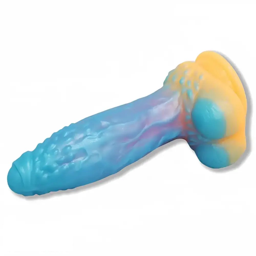 Colorful glow-in-the-dark silicone fantasy dildo, photo 6