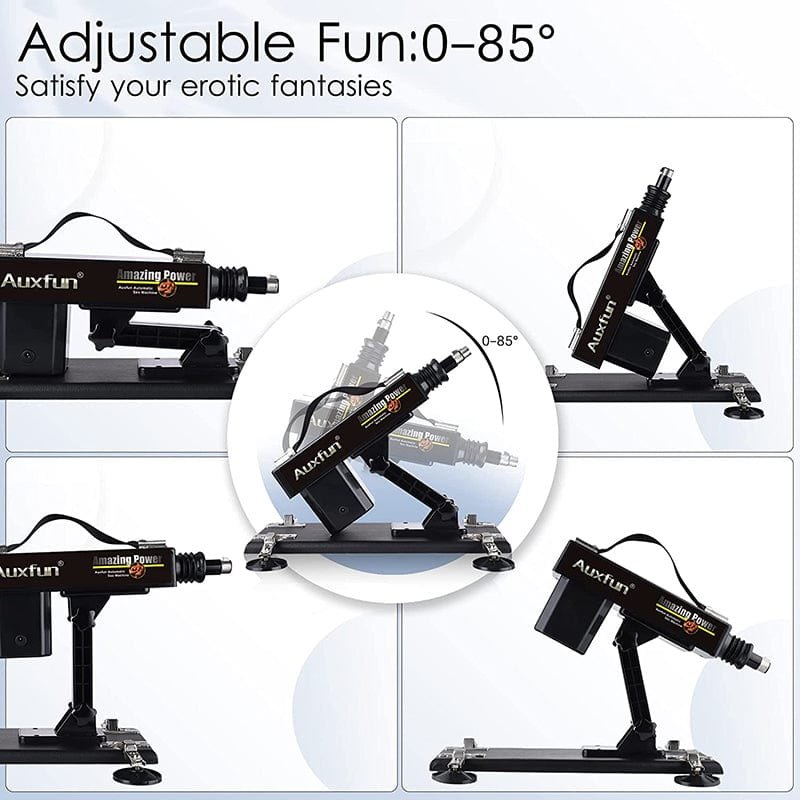 Black automatic sex machine with attachments, photo 2