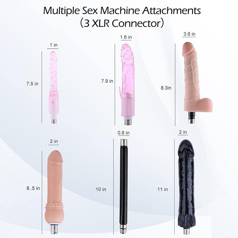 Black automatic sex machine with attachments, photo 4
