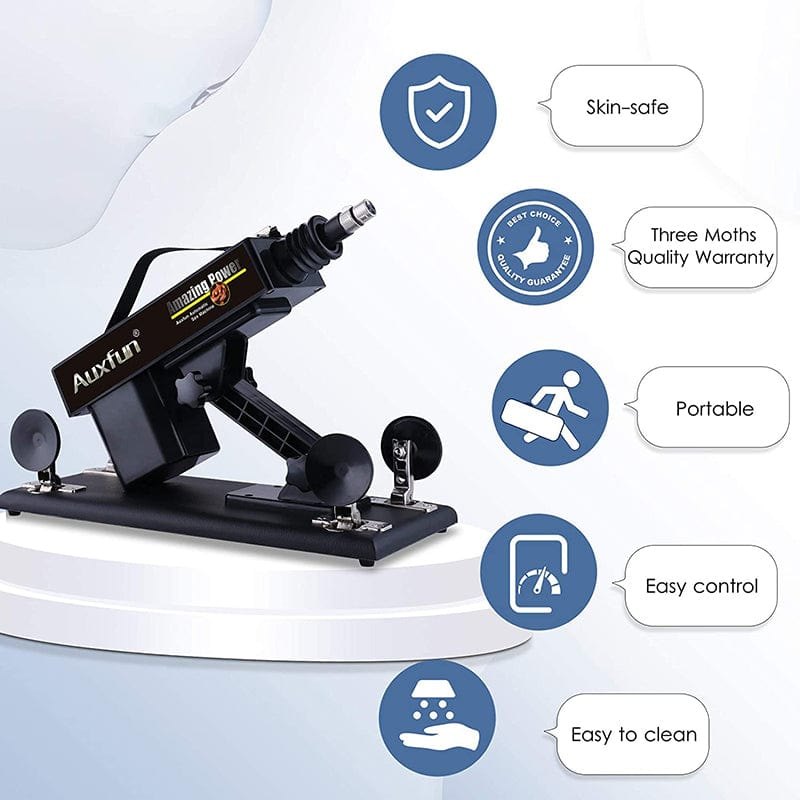 Black automatic sex machine with attachments, photo 6