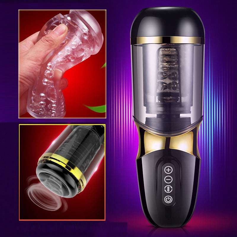 Black thrusting suction cup masturbator, photo 2