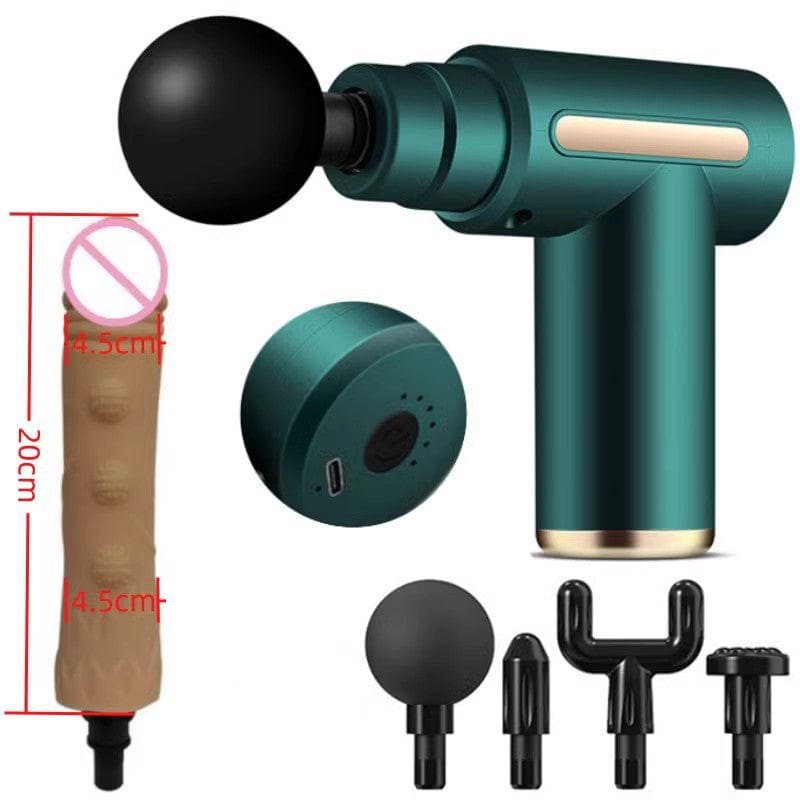 Green portable sex machine with interchangeable heads, photo 2