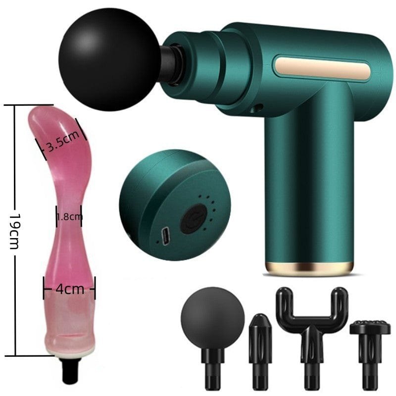Green portable sex machine with interchangeable heads, photo 6