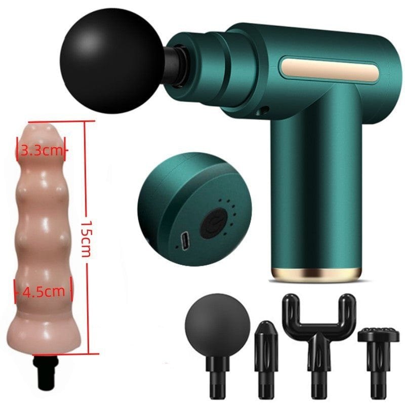 Green portable sex machine with interchangeable heads, photo 7
