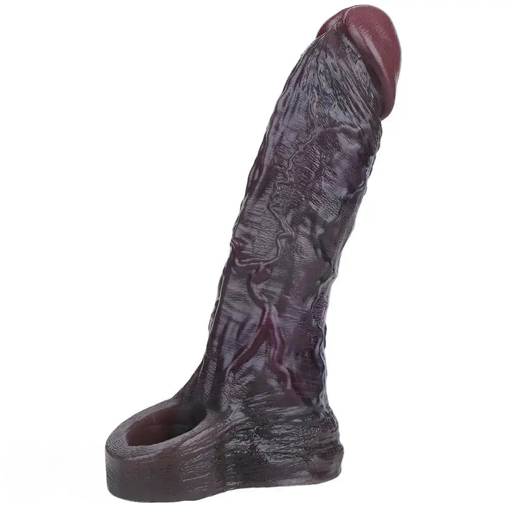 Coffee brown hollow silicone penis sleeve, photo 1