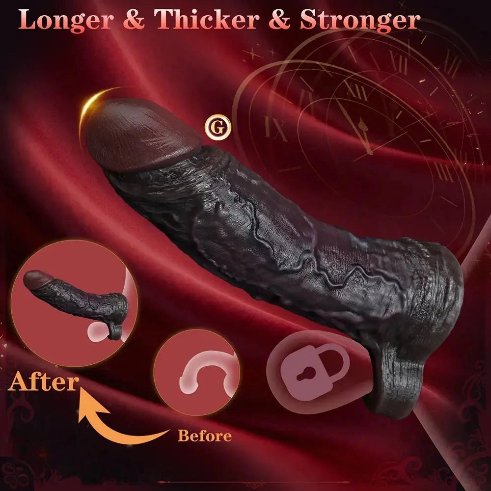Coffee brown hollow silicone penis sleeve, photo 5
