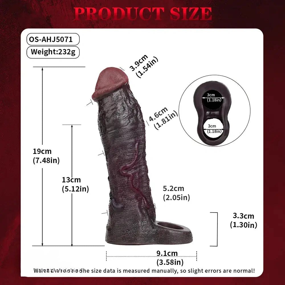 Coffee brown hollow silicone penis sleeve, photo 6