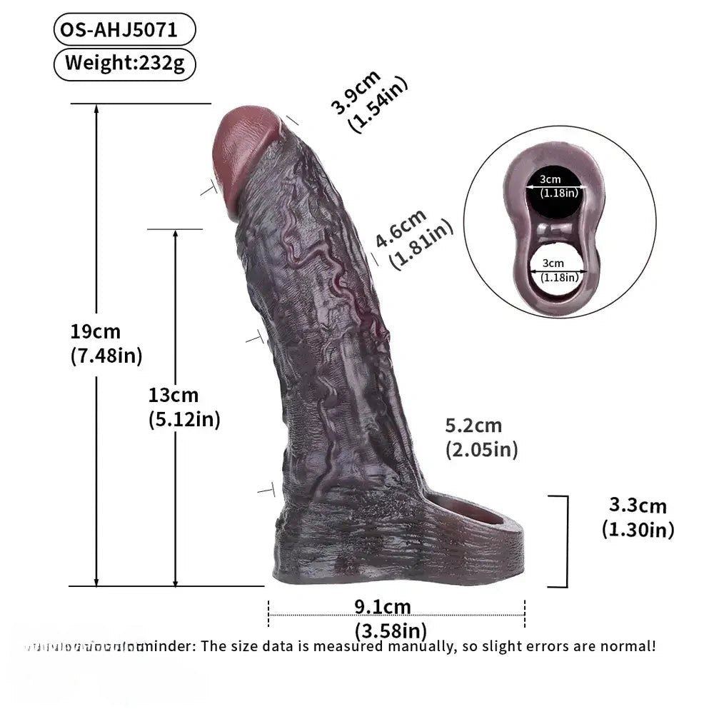 Coffee brown hollow silicone penis sleeve, photo 8
