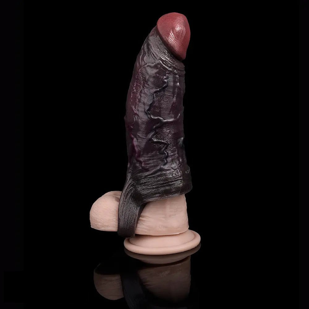 Coffee brown hollow silicone penis sleeve, photo 9