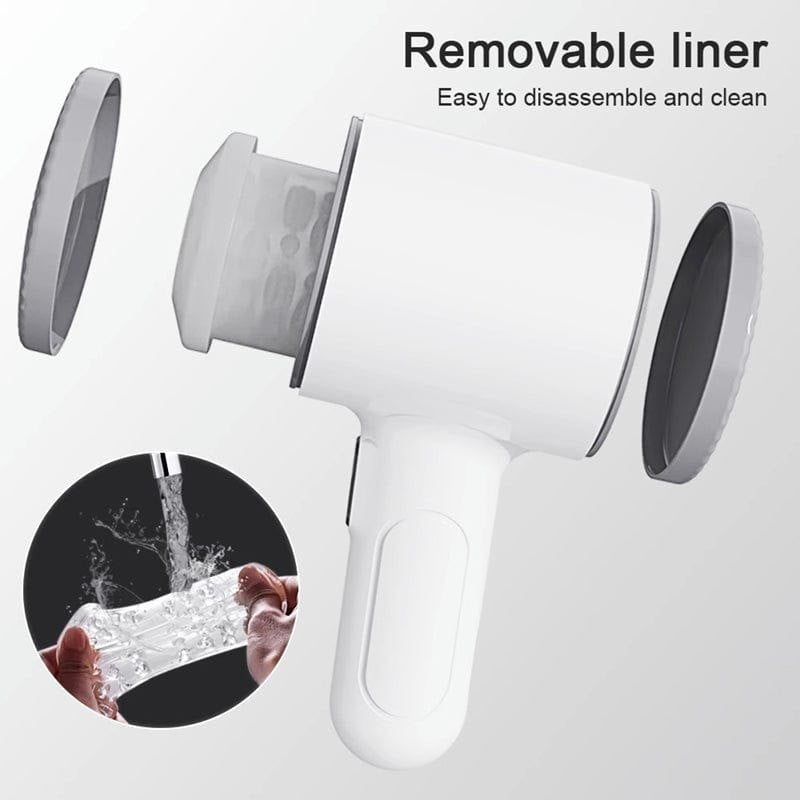 White handheld automatic rocking male masturbator, photo 3