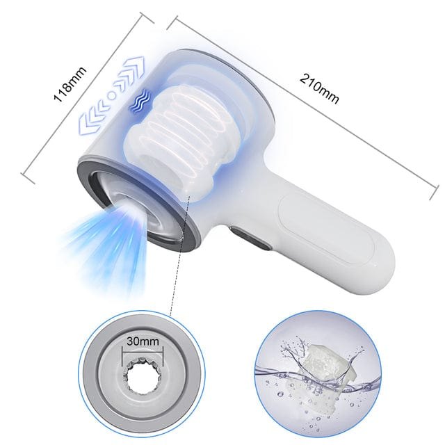 White handheld automatic rocking male masturbator, photo 7