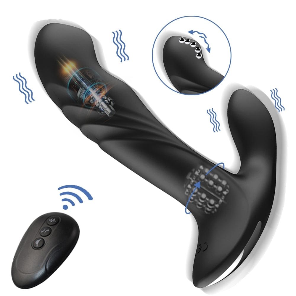 Black wireless prostate massager with remote, photo 1