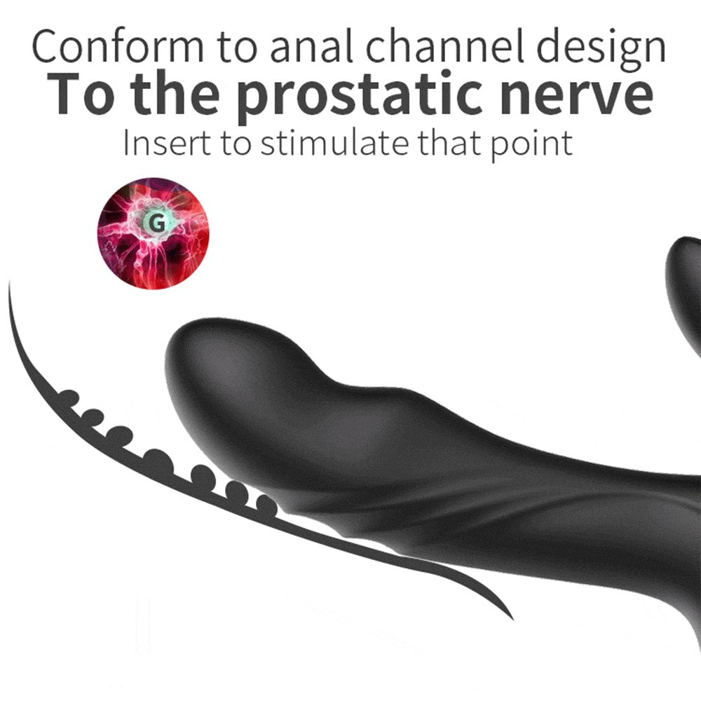 Black wireless prostate massager with remote, photo 2