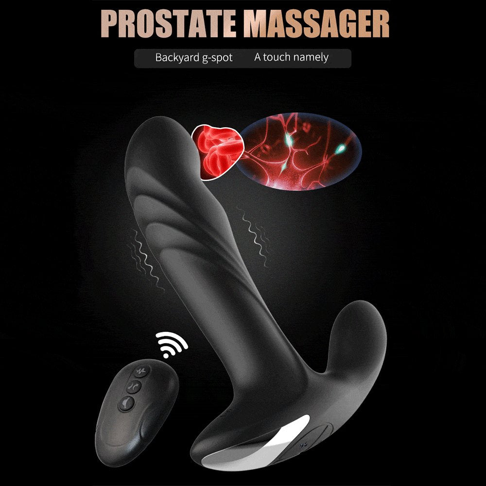 Black wireless prostate massager with remote, photo 3