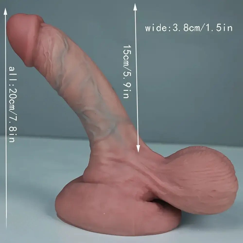 Flesh-tone realistic silicone dildo, photo 2