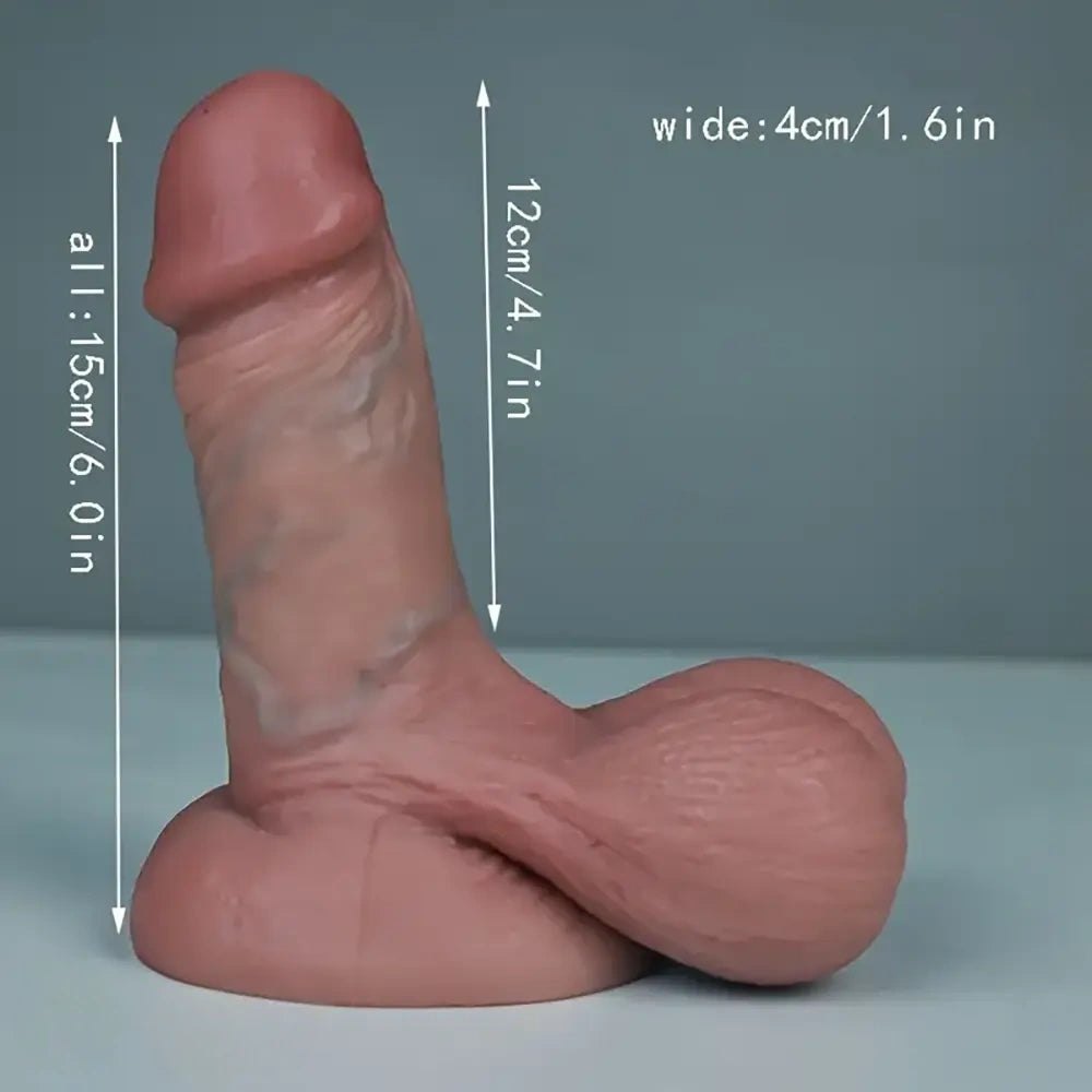 Flesh-tone realistic silicone dildo, photo 3