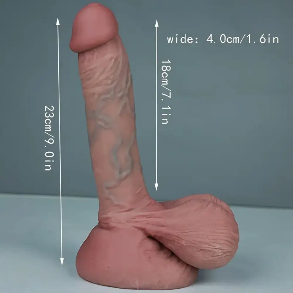 Flesh-tone realistic silicone dildo, photo 4