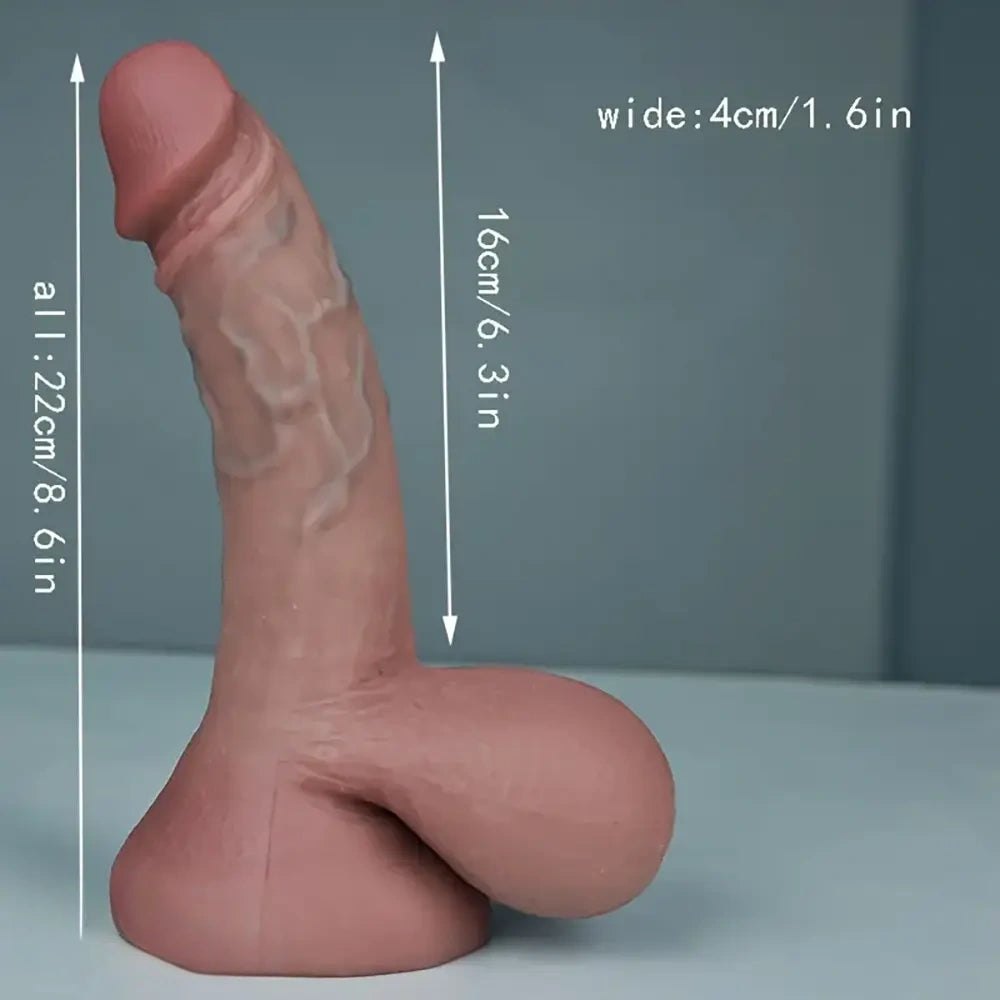 Flesh-tone realistic silicone dildo, photo 7