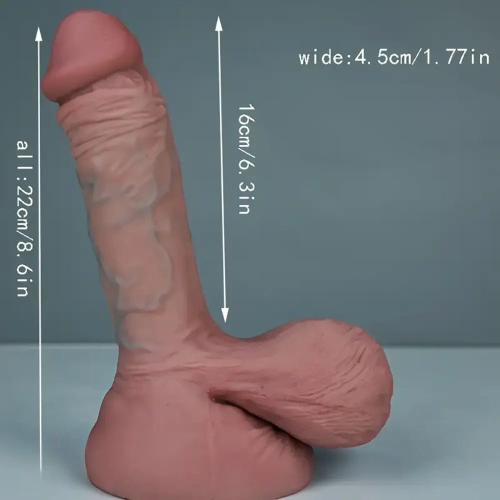 Flesh-tone realistic silicone dildo, photo 8