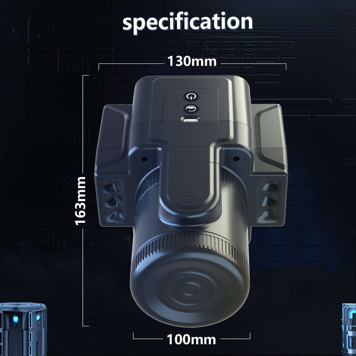 Black 7-speed rotating expanding male masturbator, photo 6