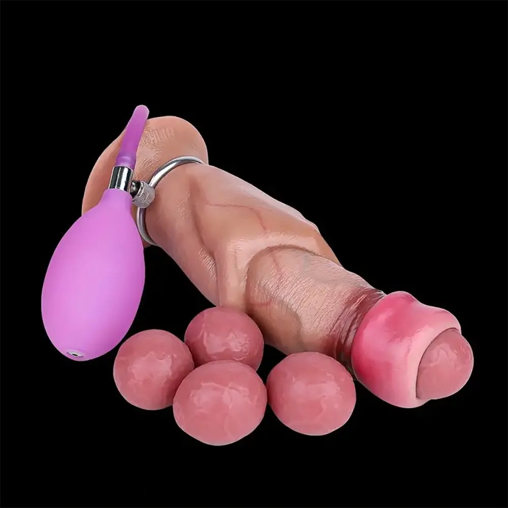 Flesh tone fantasy silicone dildo, hollow design, photo 3