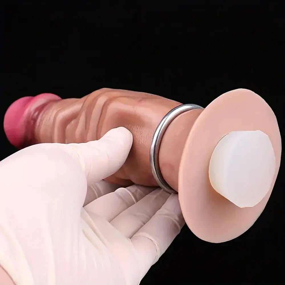 Flesh tone fantasy silicone dildo, hollow design, photo 4