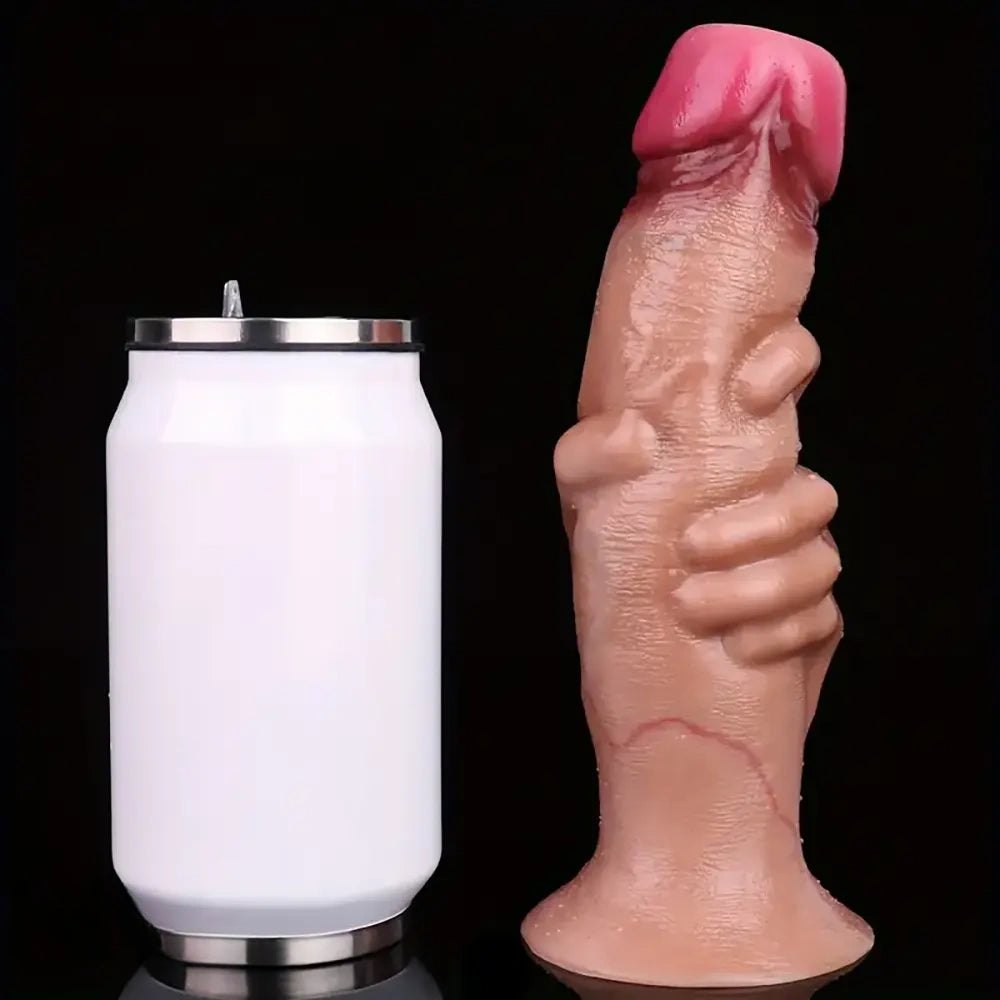 Flesh tone fantasy silicone dildo, hollow design, photo 5