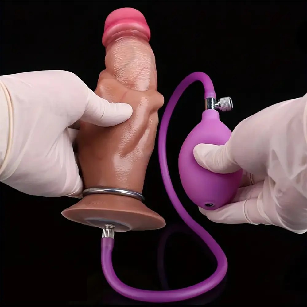 Flesh tone fantasy silicone dildo, hollow design, photo 7