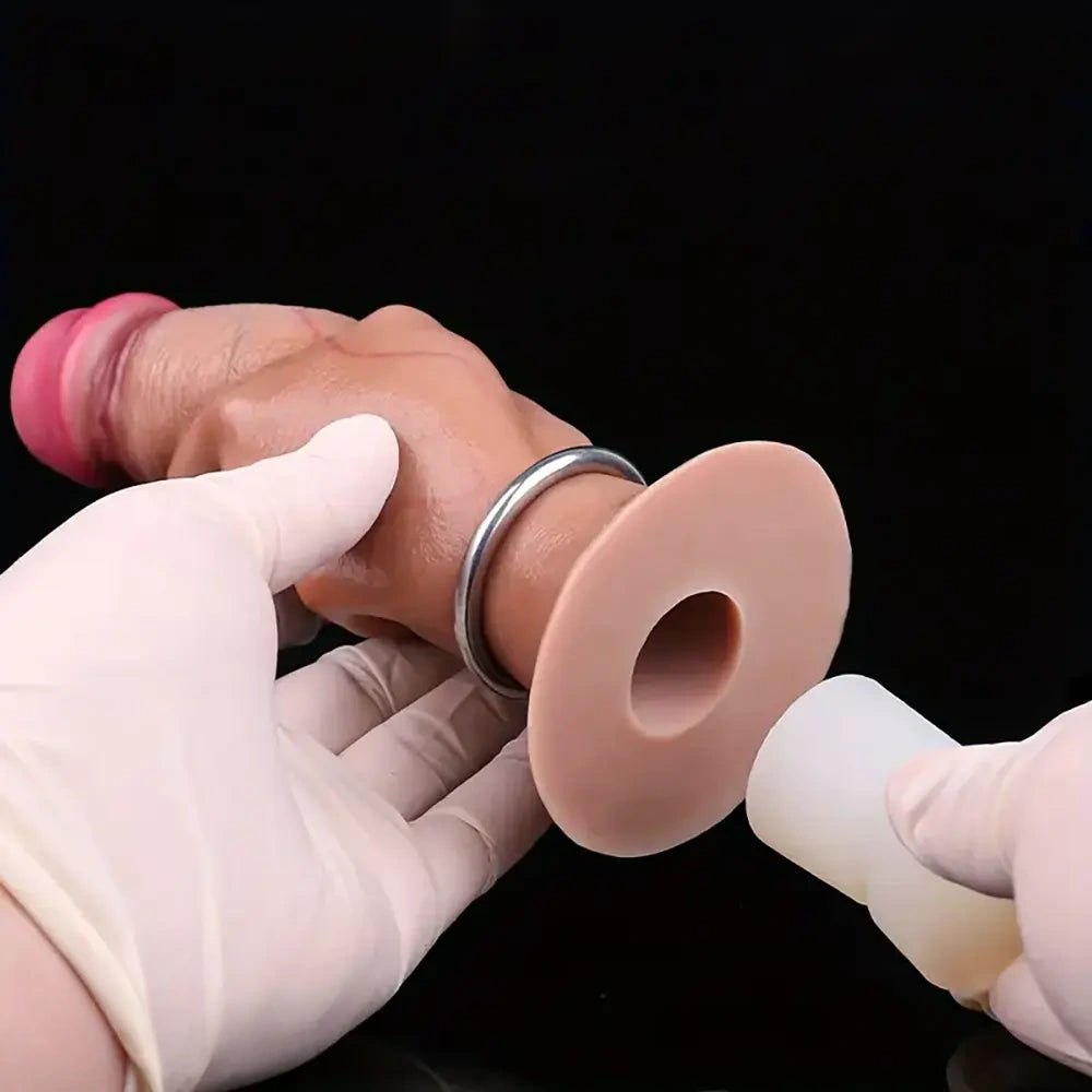 Flesh tone fantasy silicone dildo, hollow design, photo 8