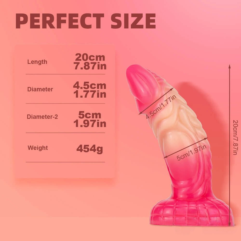 Ombre Red ombre ridged fantasy dildo