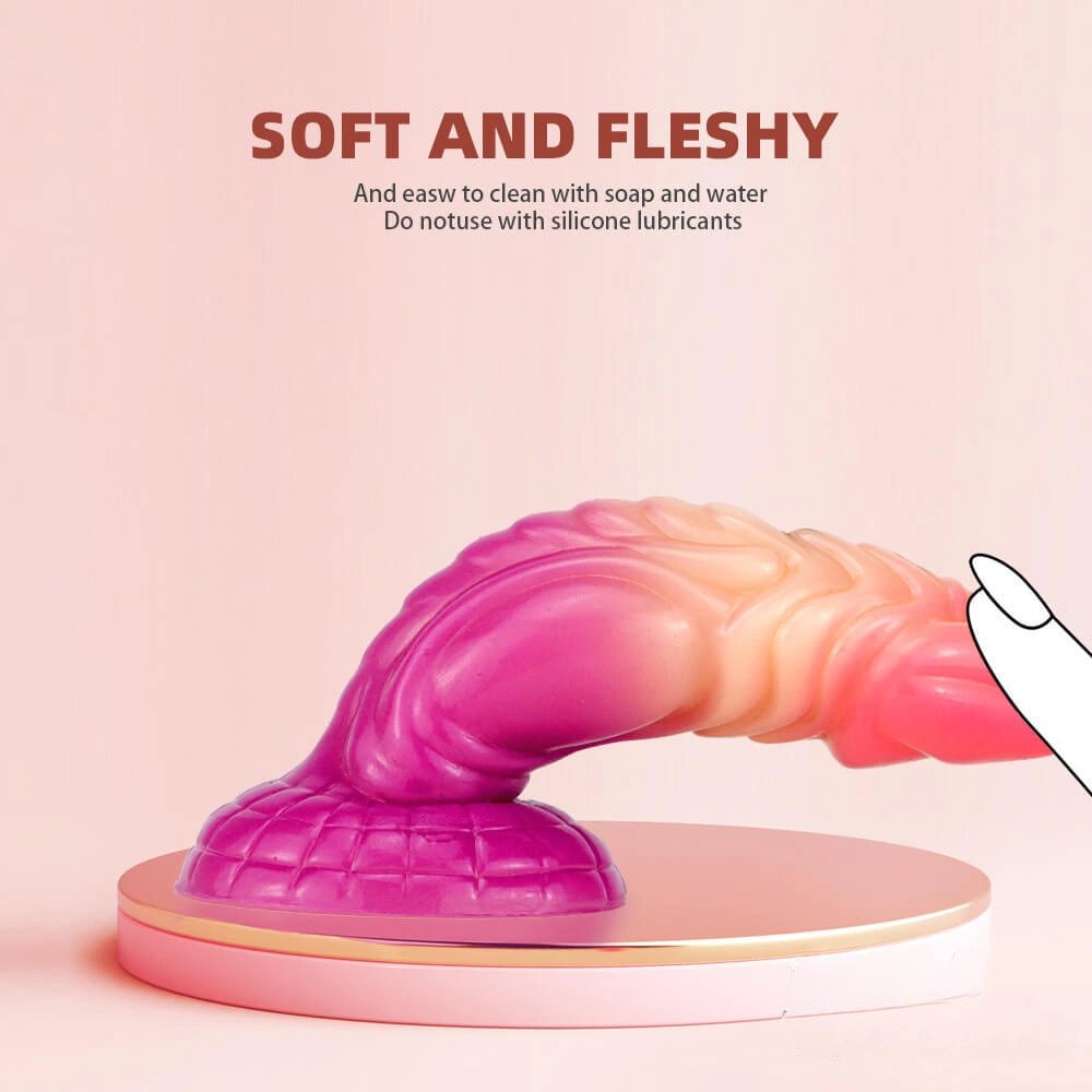 Ombre ridged fantasy dildo, photo 2