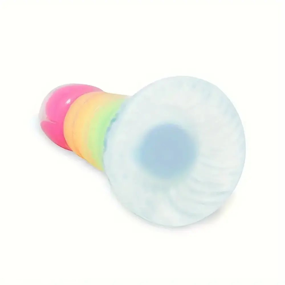 Rainbow ridged fantasy dildo, photo 10