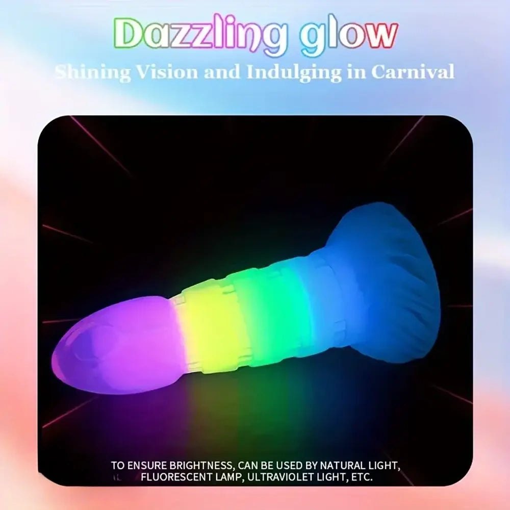 Rainbow ridged fantasy dildo, photo 4