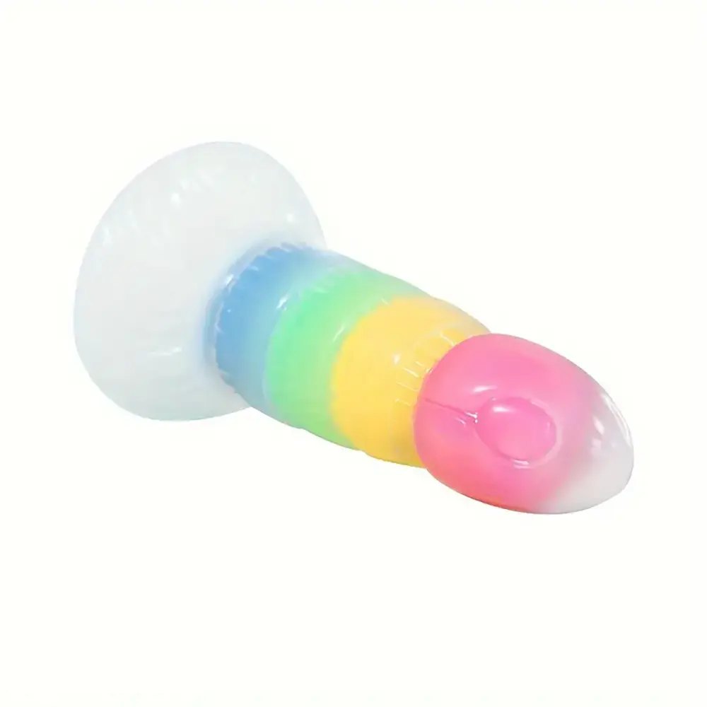 Rainbow ridged fantasy dildo, photo 7