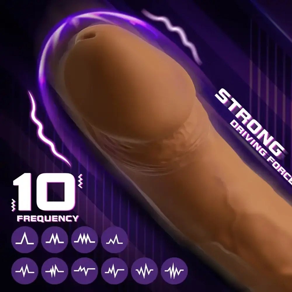 Curved silicone realistic dildo with veiny texture and gold-tone base, photo 11