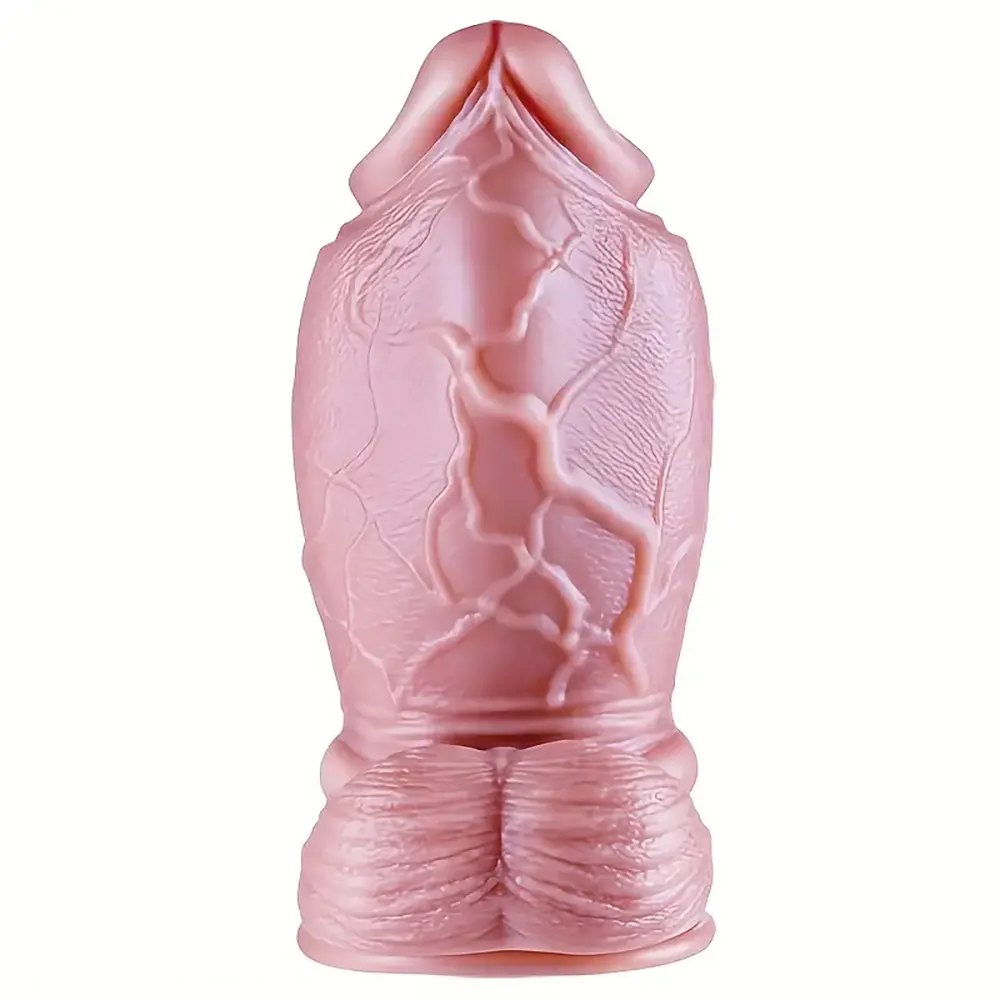 Flesh silicone realistic dildo with balls, photo 4