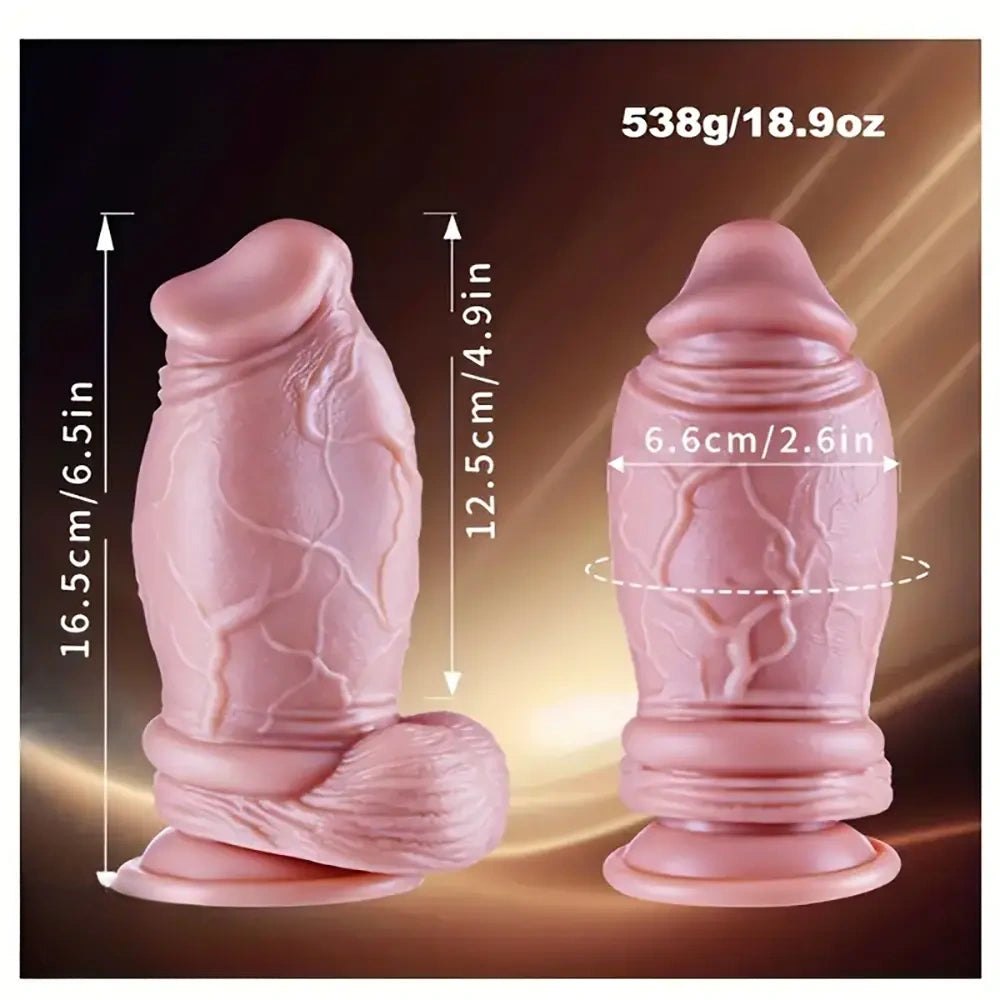 Flesh silicone realistic dildo with balls, photo 7