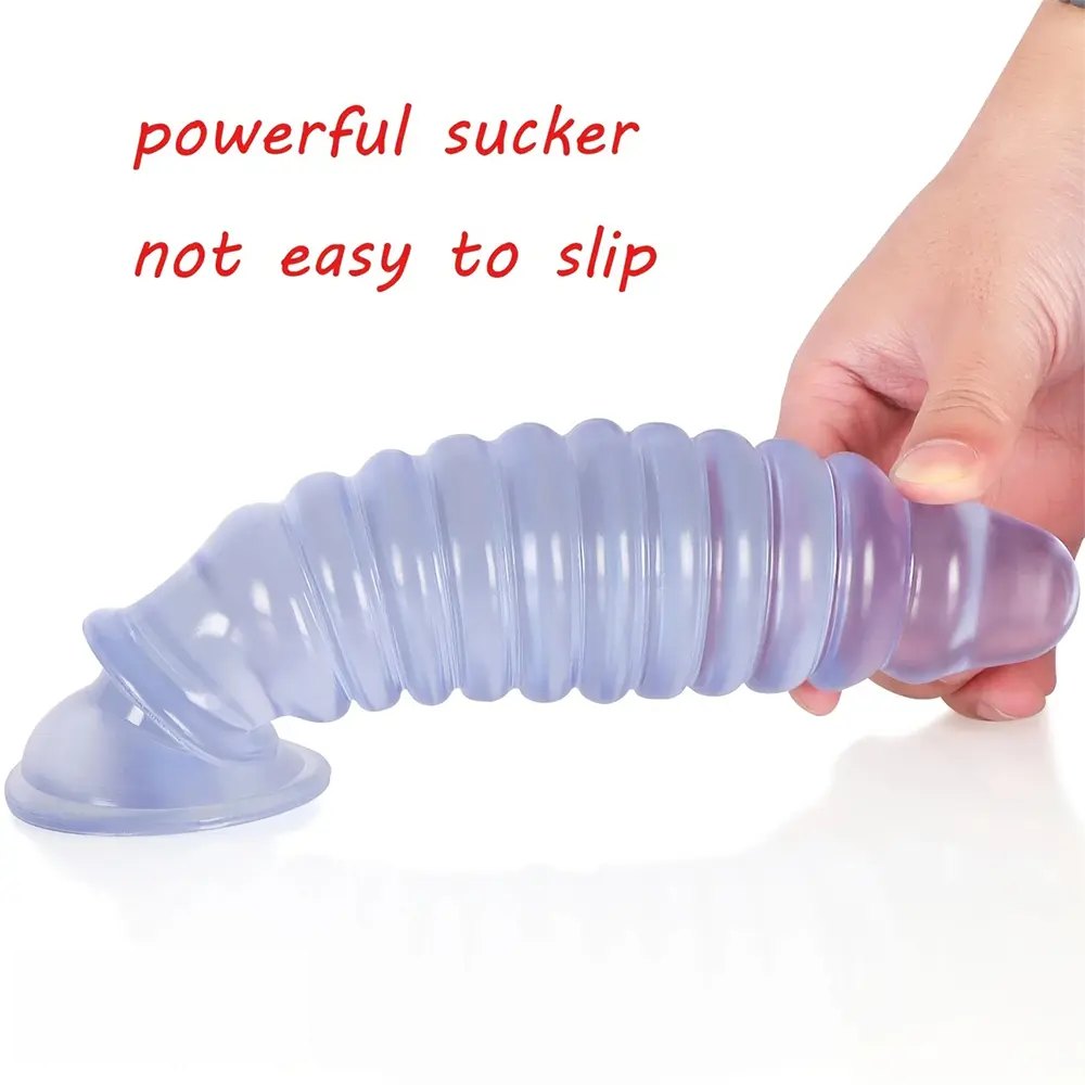 Ribbed PVC anal plug with suction cup base, photo 8