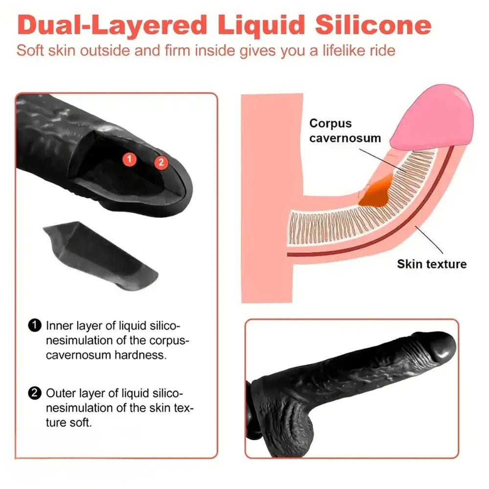 Black silicone dildo, photo 5