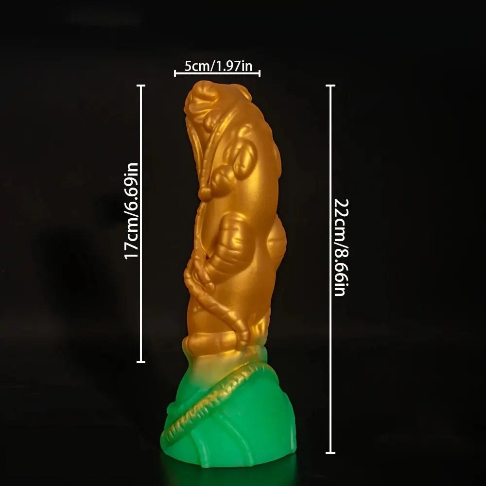 Alien-textured ridged fantasy silicone dildo, photo 5