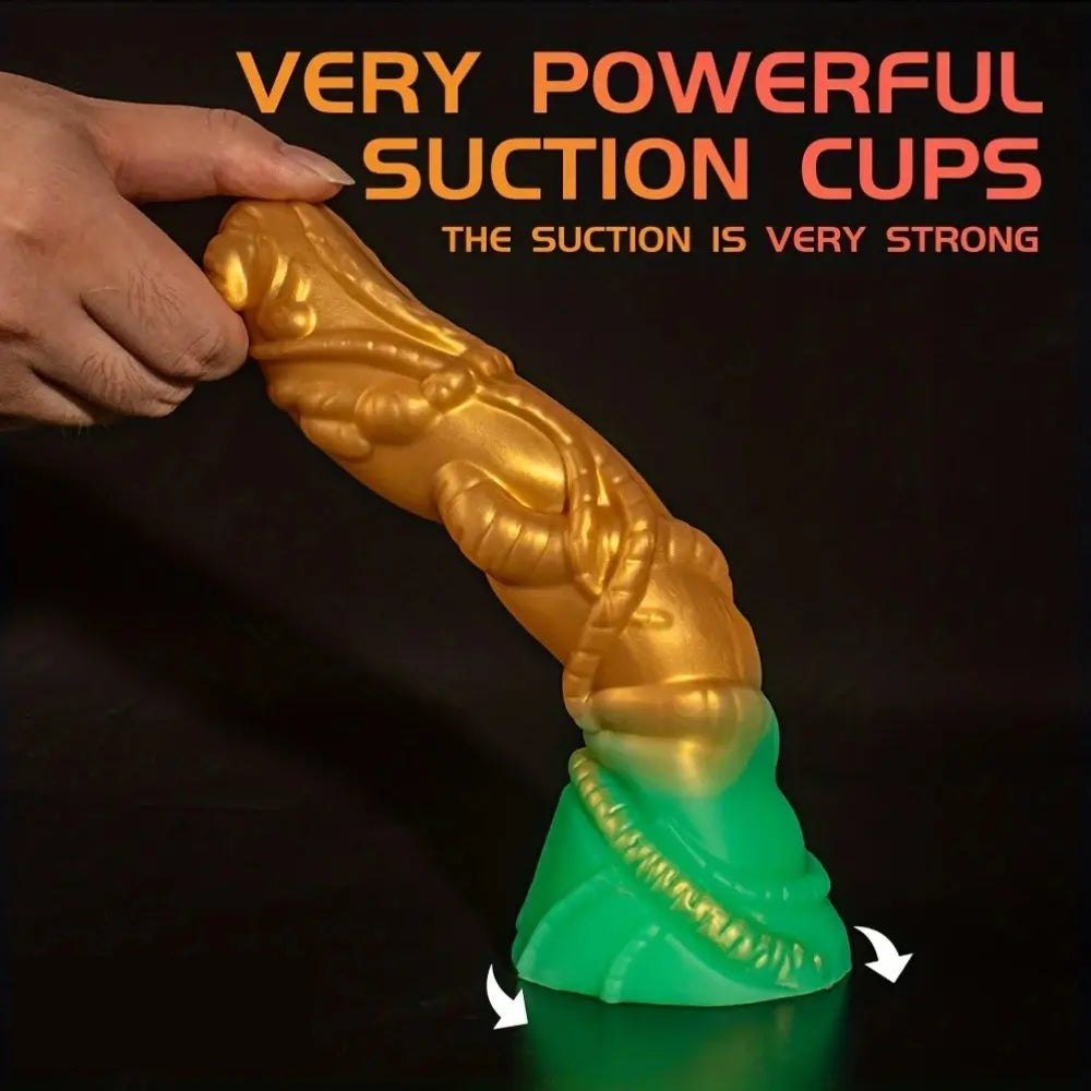Alien-textured ridged fantasy silicone dildo, photo 7