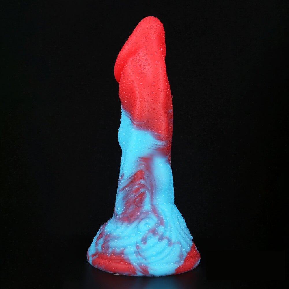 Multicolor silicone fantasy dildo with suction cup base, photo 11