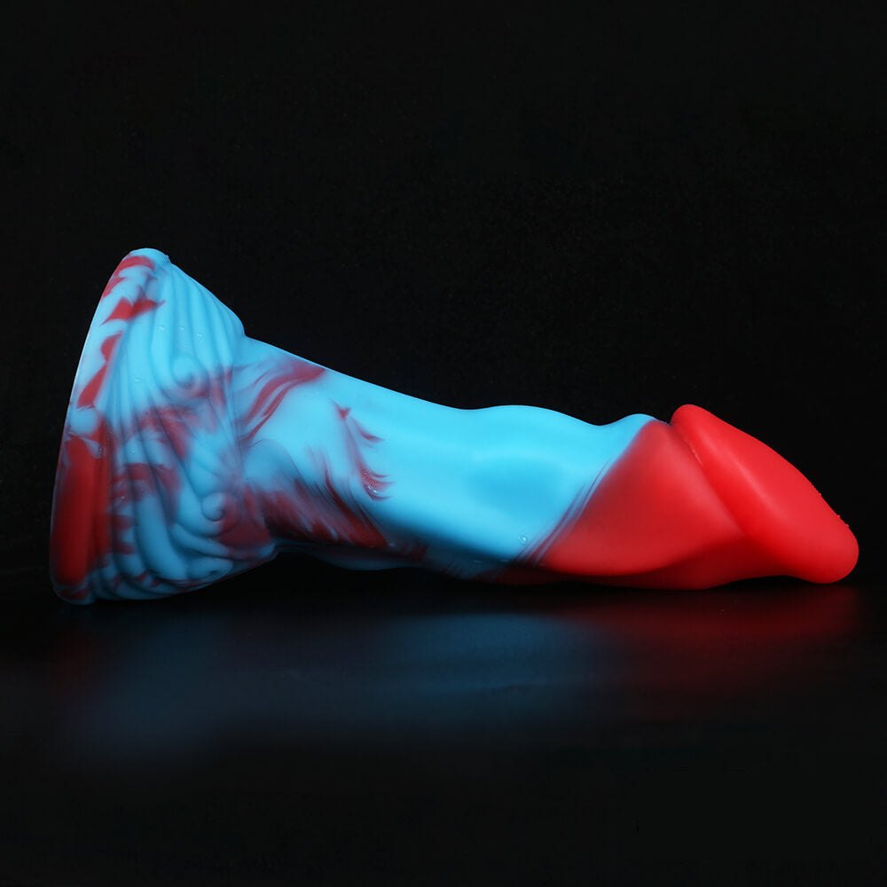 Multicolor silicone fantasy dildo with suction cup base, photo 12