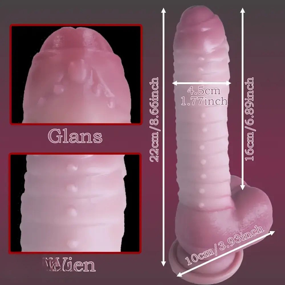 Flesh tone textured silicone dildo, photo 2