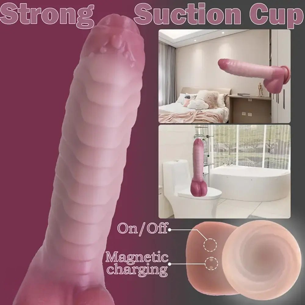 Flesh tone textured silicone dildo, photo 6