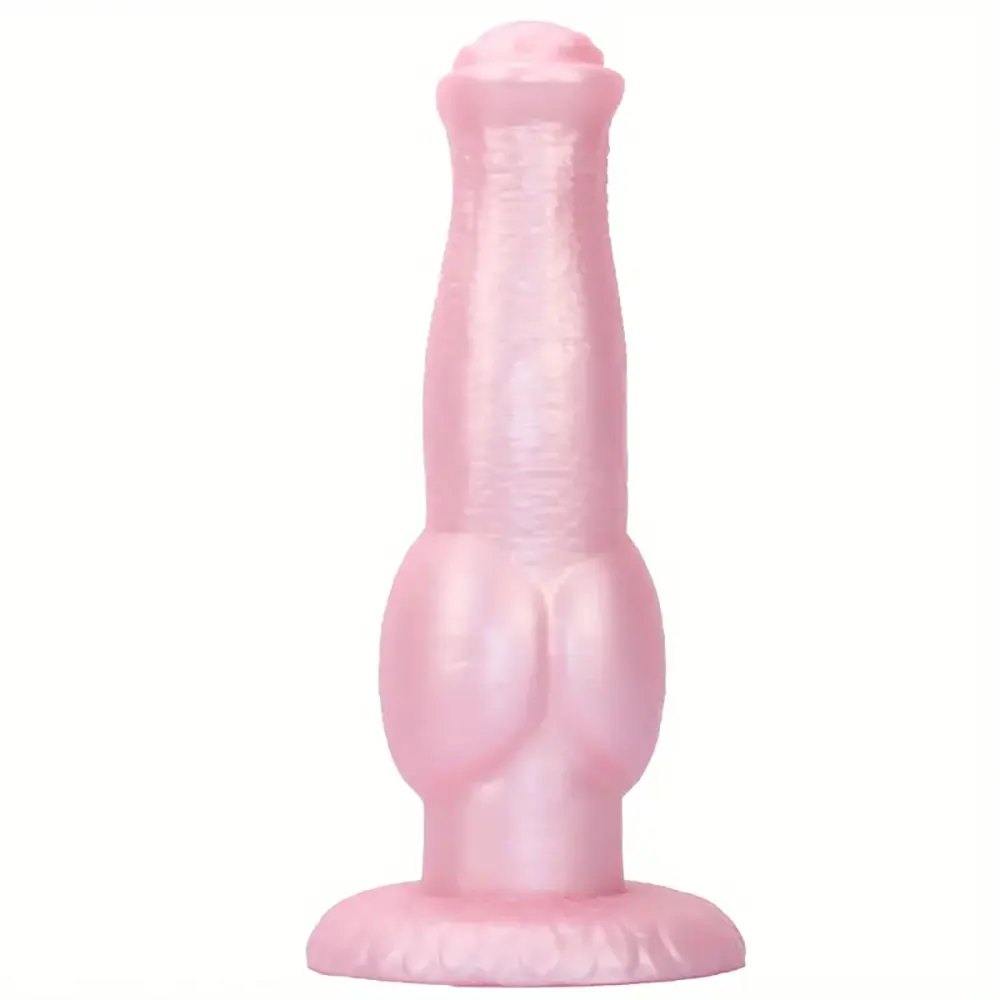 Pink silicone knotted animal dildo, photo 1