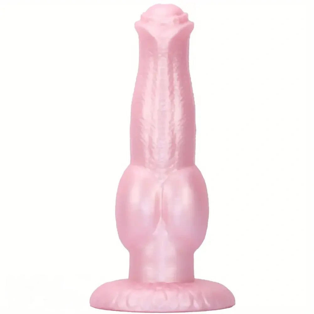 Pink silicone knotted animal dildo, photo 10