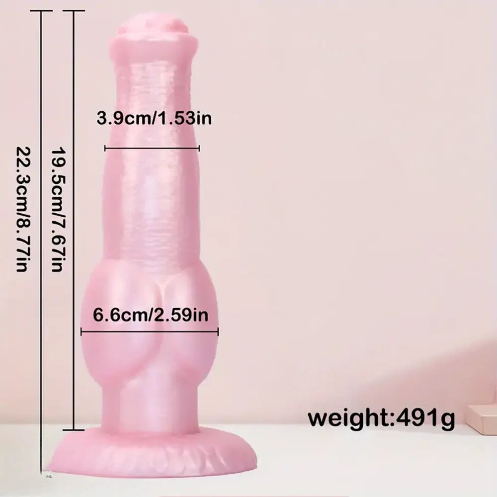 Pink silicone knotted animal dildo, photo 3