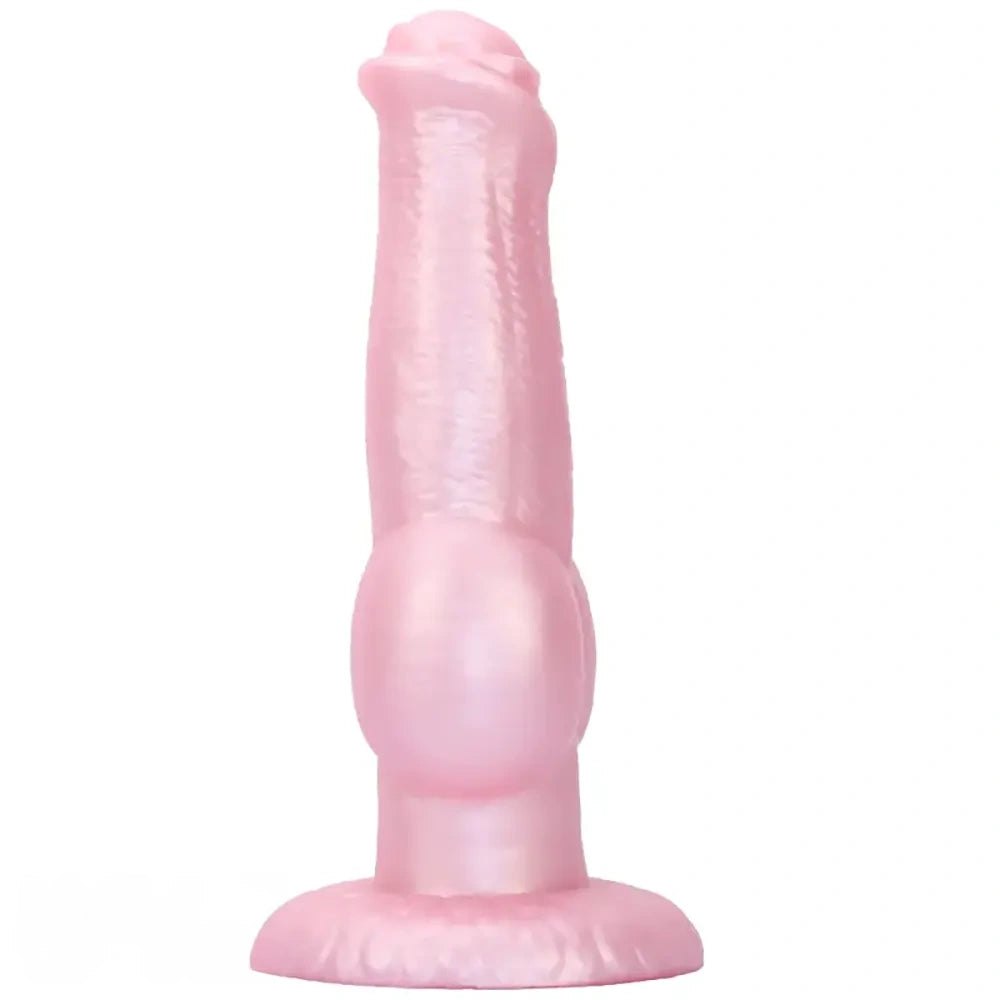 Pink silicone knotted animal dildo, photo 4